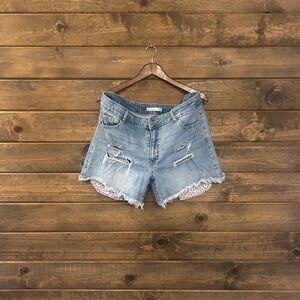 KanCan Light Blue Distressed Jean Shorts